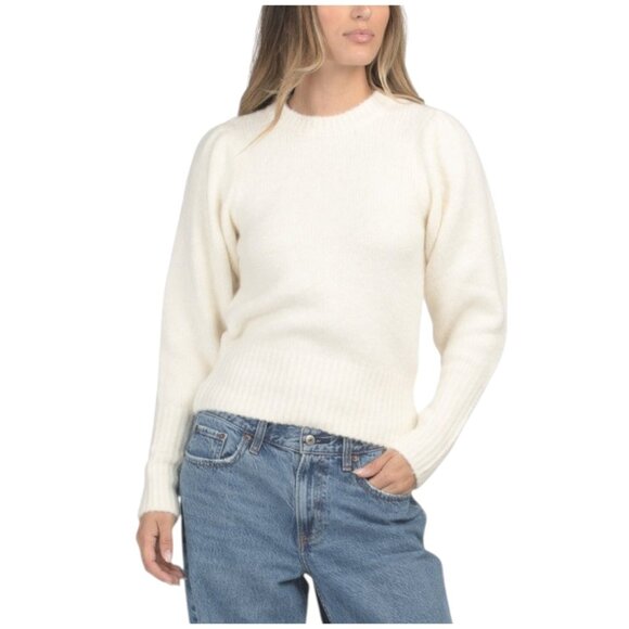 JOE'S Cream Long Puff Sleeve Sweater - Picture 1 of 2